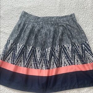 George Navy and Coral A-Line Skirt